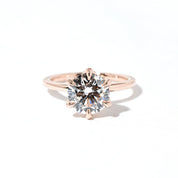1.6mm Samantha Round High Polish Engagement Rings Princess Bride Diamonds 3 14K Rose Gold
