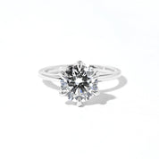 1.6mm Samantha Round High Polish Engagement Rings Princess Bride Diamonds 3 14K White Gold