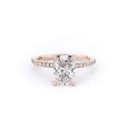1.6mm Shelby Radiant Engagement Rings Princess Bride Diamonds 3 14K Rose Gold