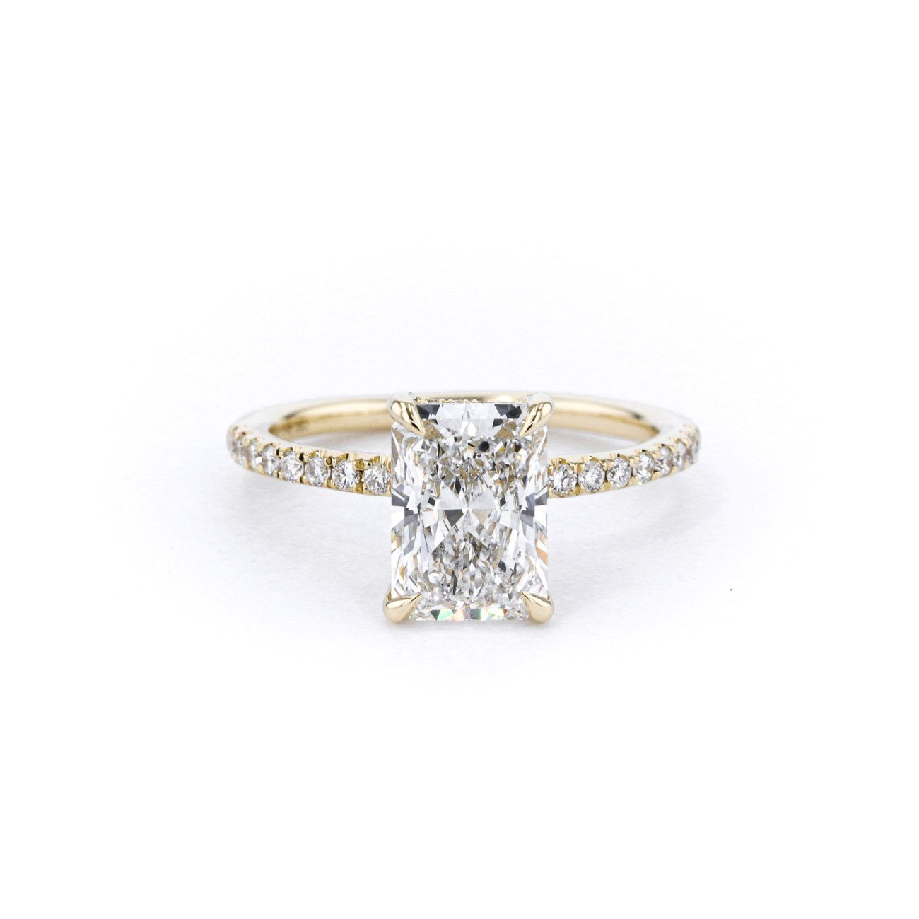 1.6mm Shelby Radiant Engagement Rings Princess Bride Diamonds 3 14K Yellow Gold