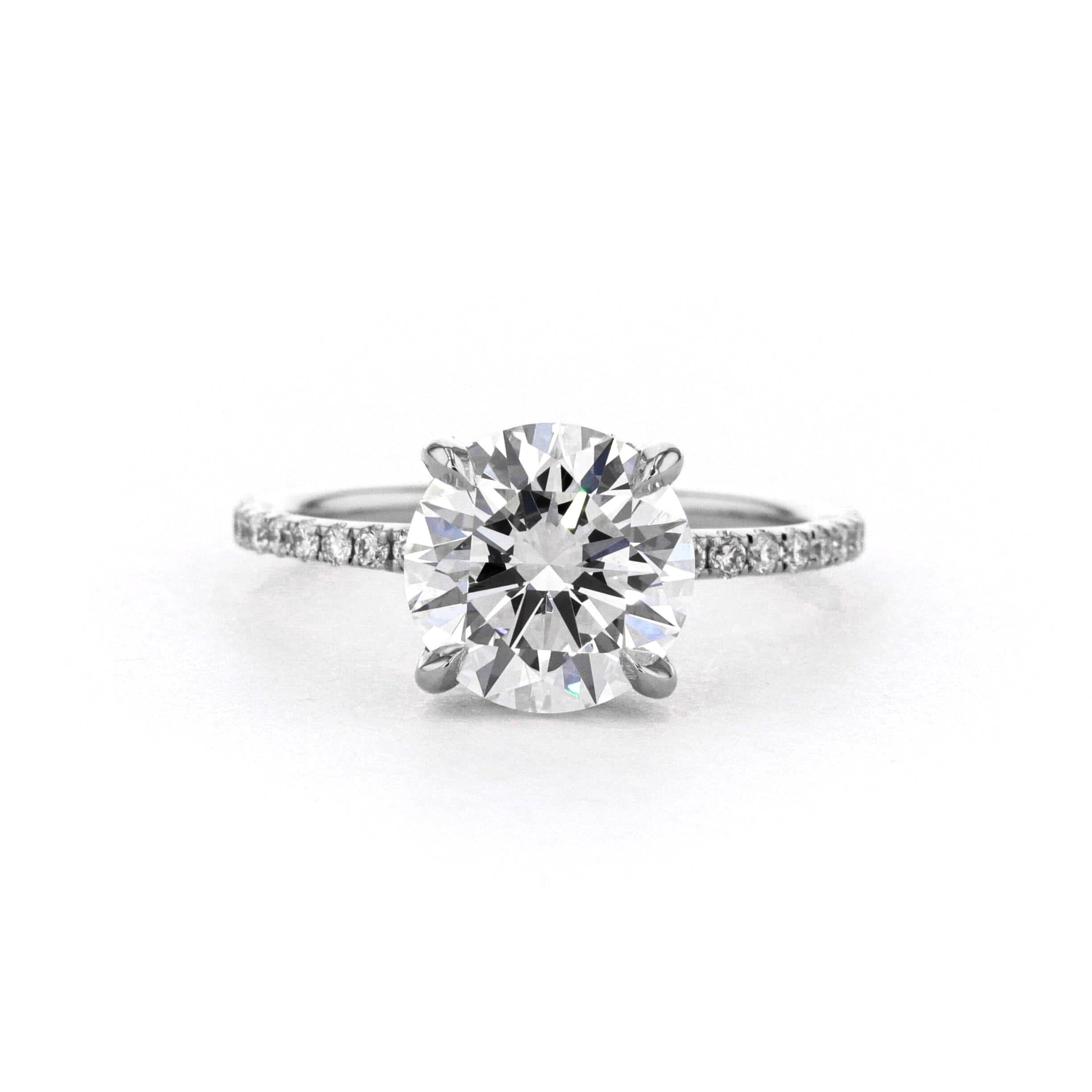 1.6mm Shelby Round Engagement Rings Princess Bride Diamonds