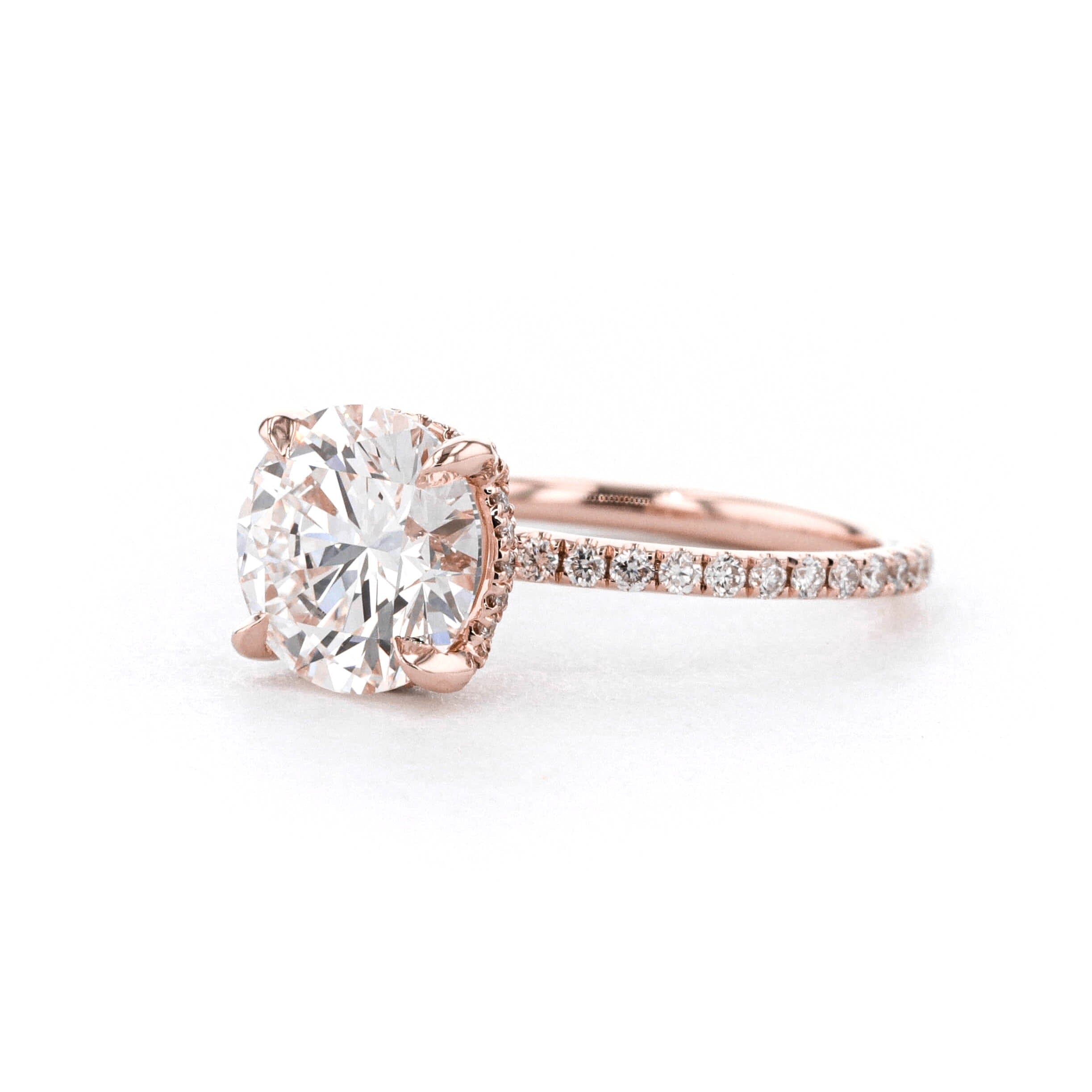 1.6mm Shelby Round Engagement Rings Princess Bride Diamonds