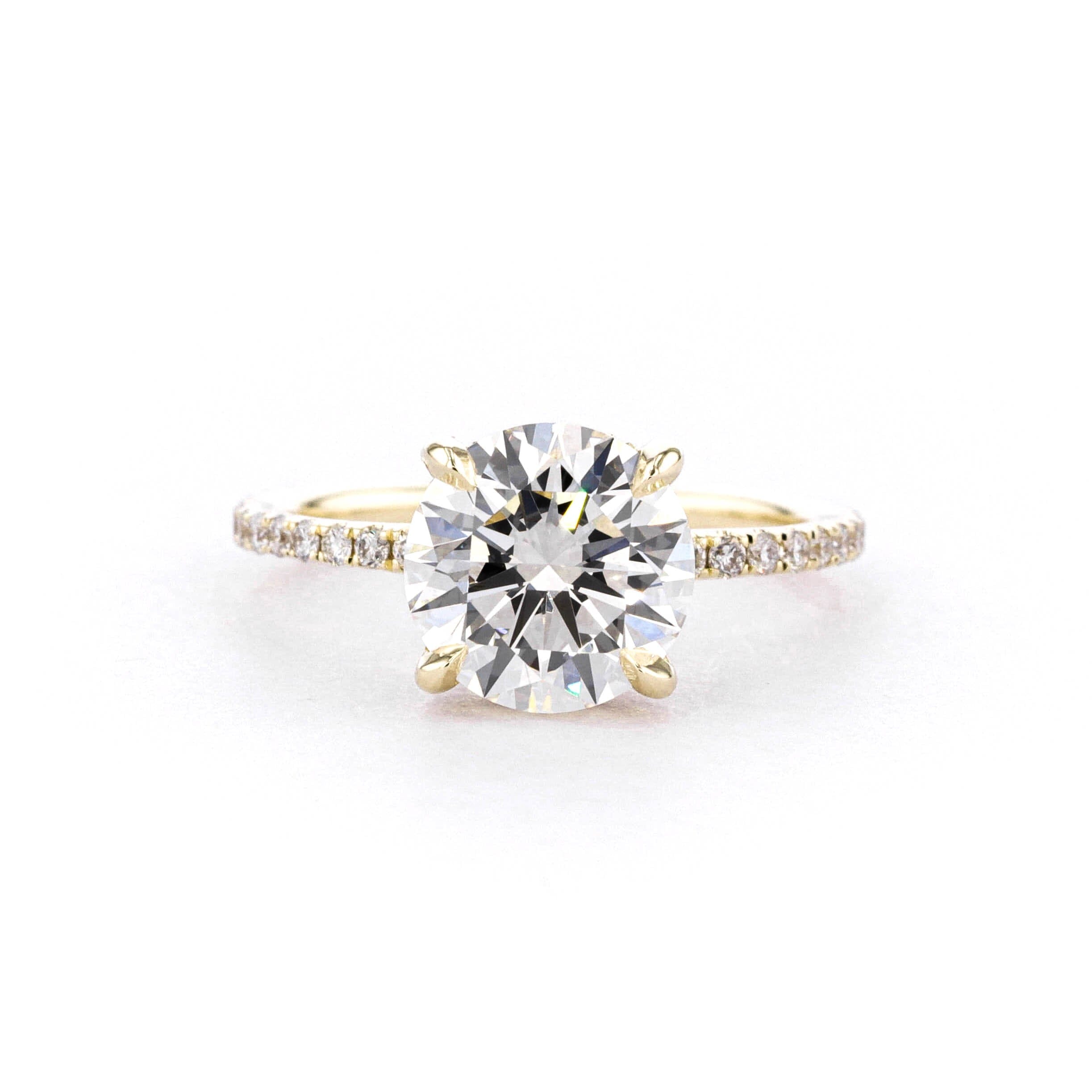 1.6mm Shelby Round Engagement Rings Princess Bride Diamonds 