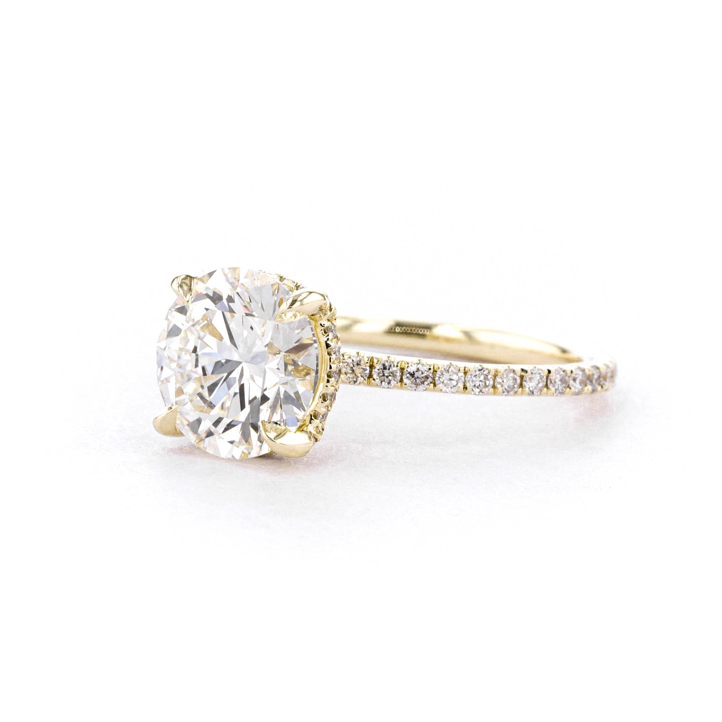 1.6mm Shelby Round Engagement Rings Princess Bride Diamonds
