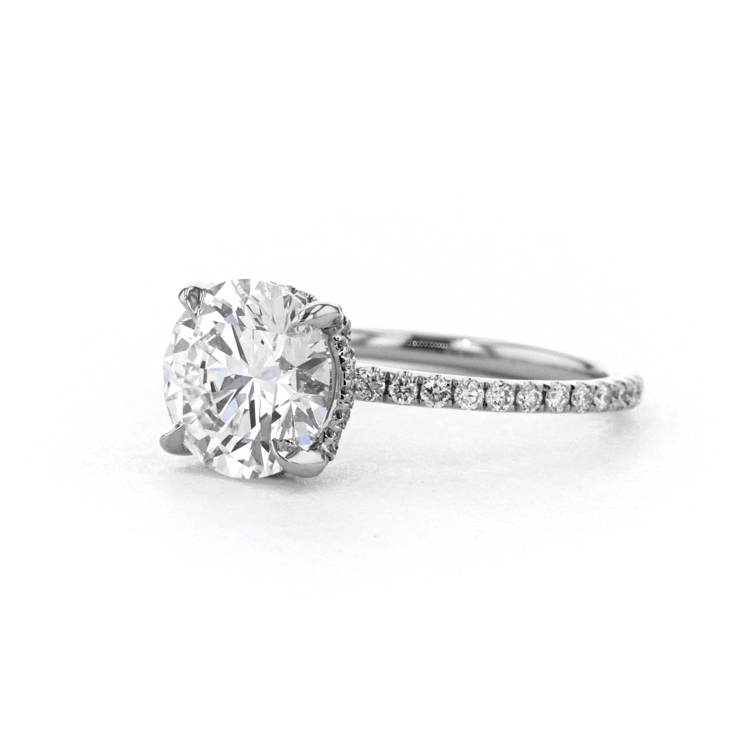 1.6mm Shelby Round Engagement Rings Princess Bride Diamonds