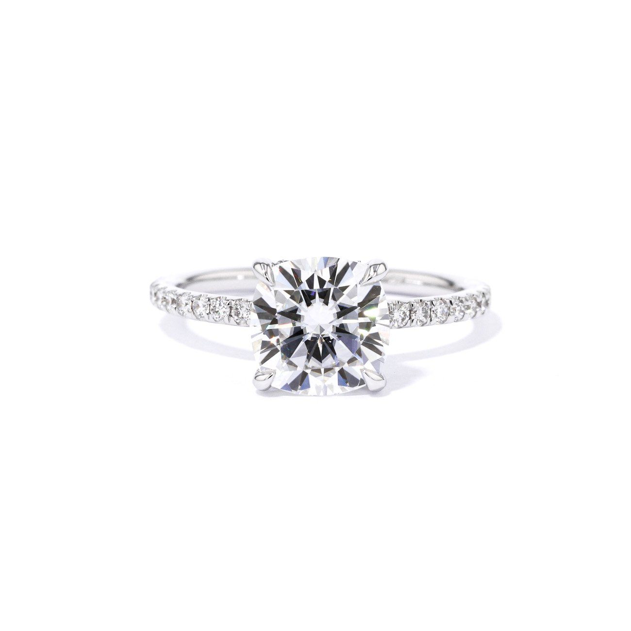 1.6mm Stephanie Cushion Engagement Rings Princess Bride Diamonds