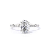 1.6mm Stephanie Oval Engagement Rings Princess Bride Diamonds 3 14K White Gold