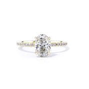 1.6mm Stephanie Oval Engagement Rings Princess Bride Diamonds 3 14K Yellow Gold