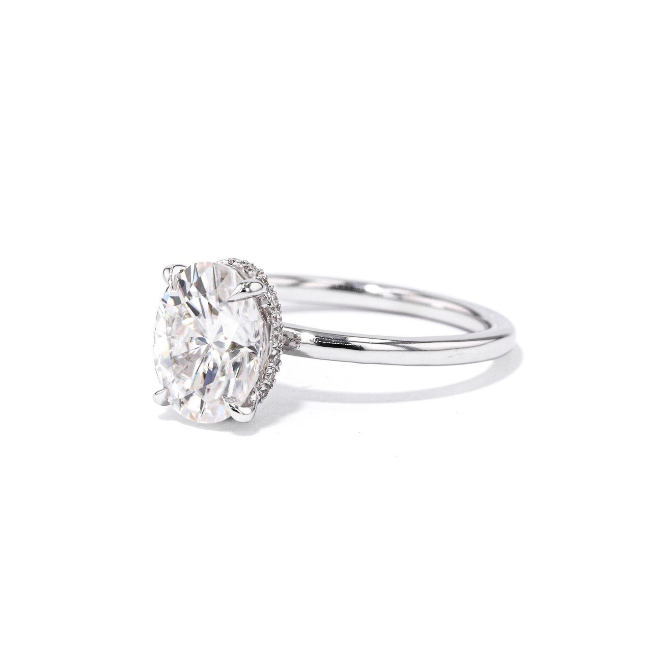 1.6mm Stephanie Oval High Polish Engagement Rings Princess Bride Diamonds