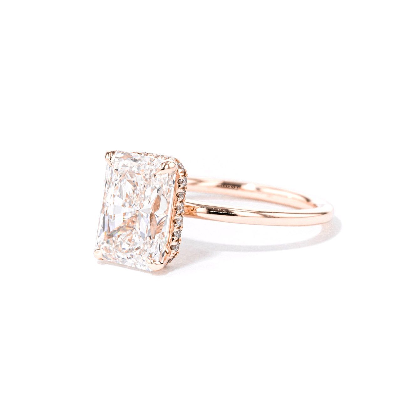 1.6mm Stephanie Radiant High Polish Engagement Rings Princess Bride Diamonds