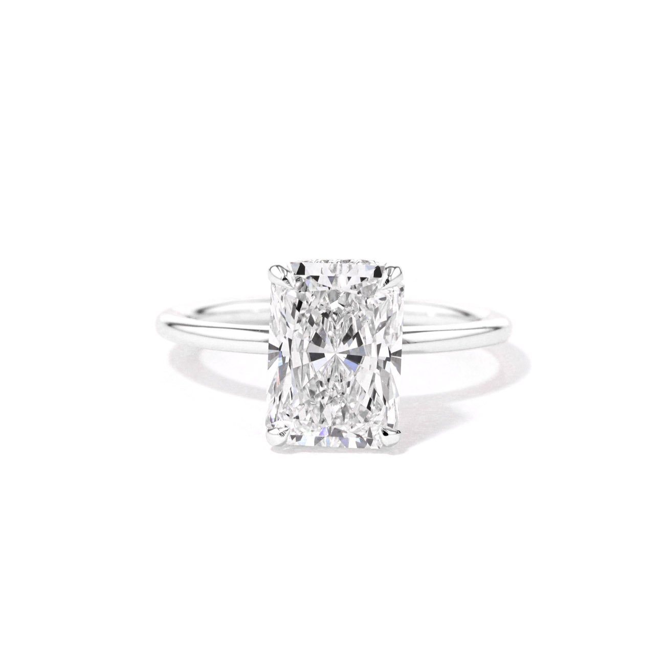 1.6mm Stephanie Radiant High Polish Engagement Rings Princess Bride Diamonds 3 14K White Gold