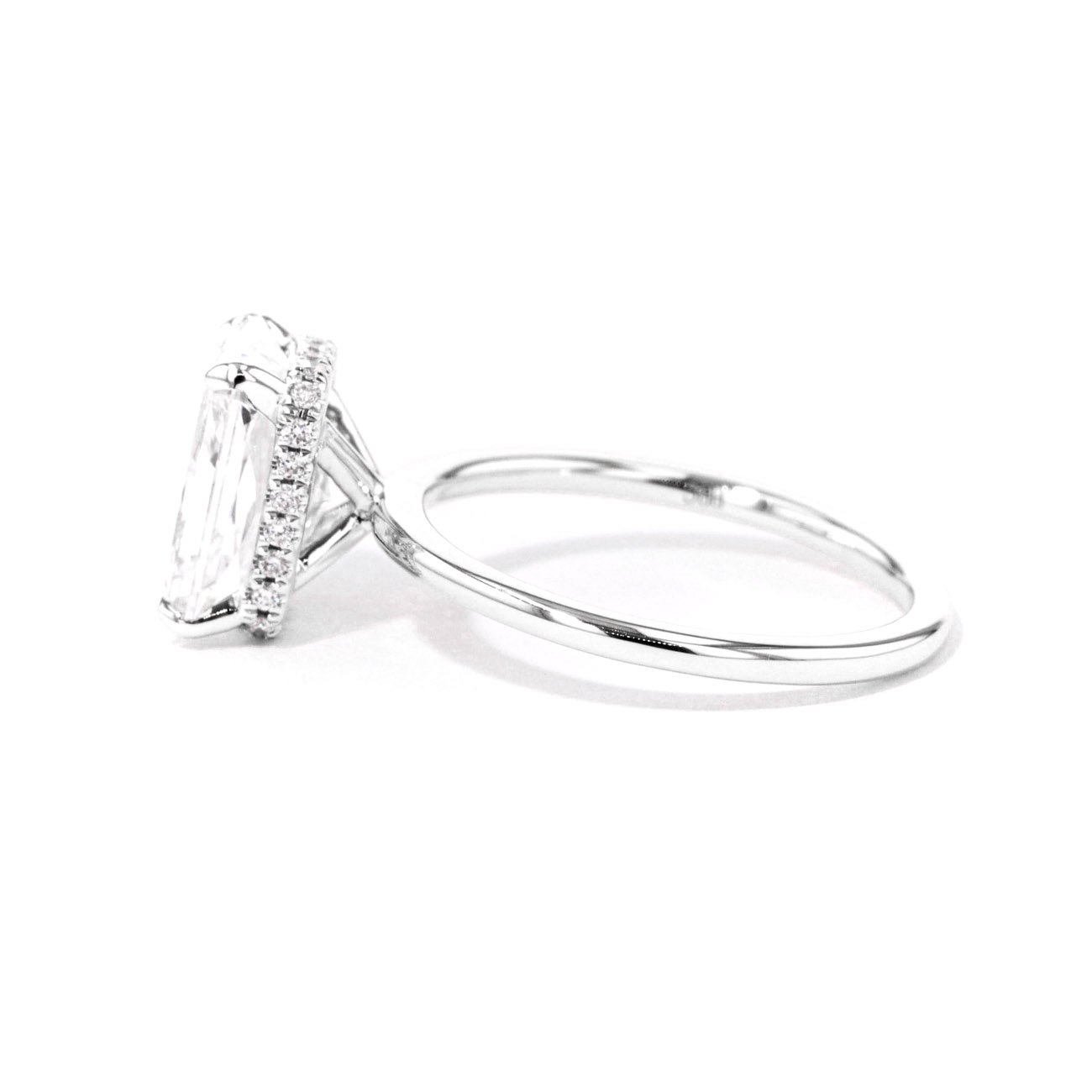 1.6mm Stephanie Radiant High Polish Engagement Rings Princess Bride Diamonds