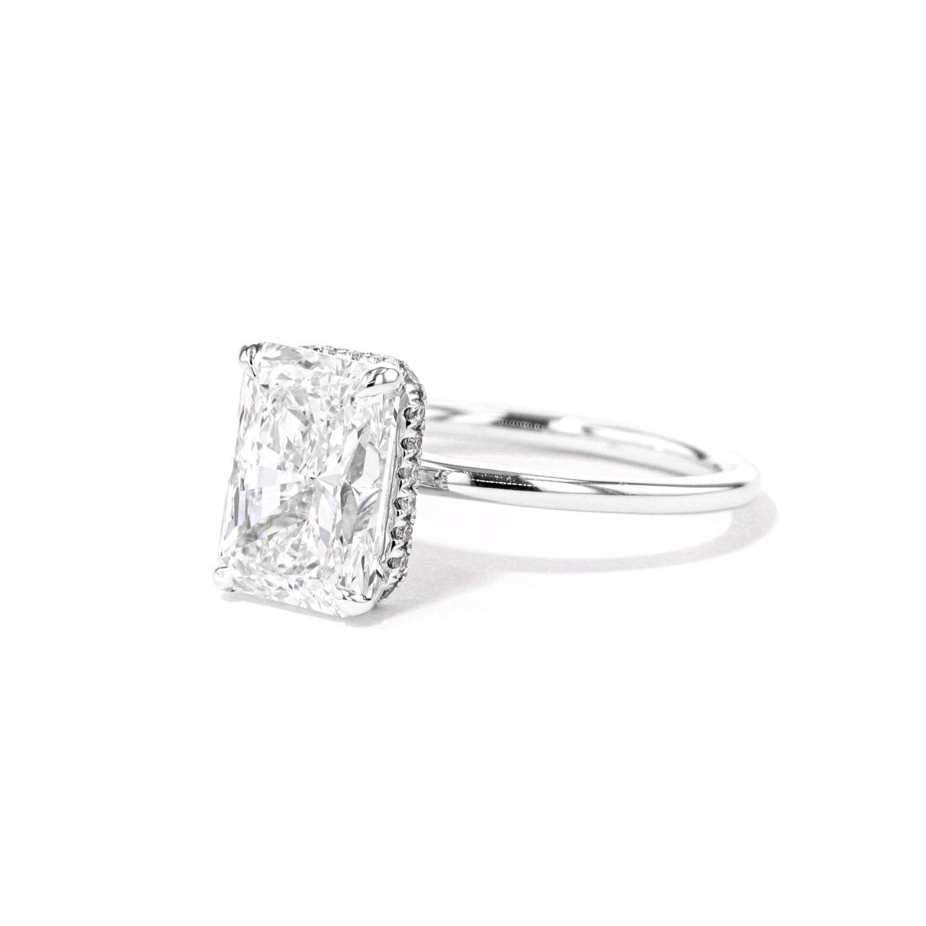 1.6mm Stephanie Radiant High Polish Engagement Rings Princess Bride Diamonds