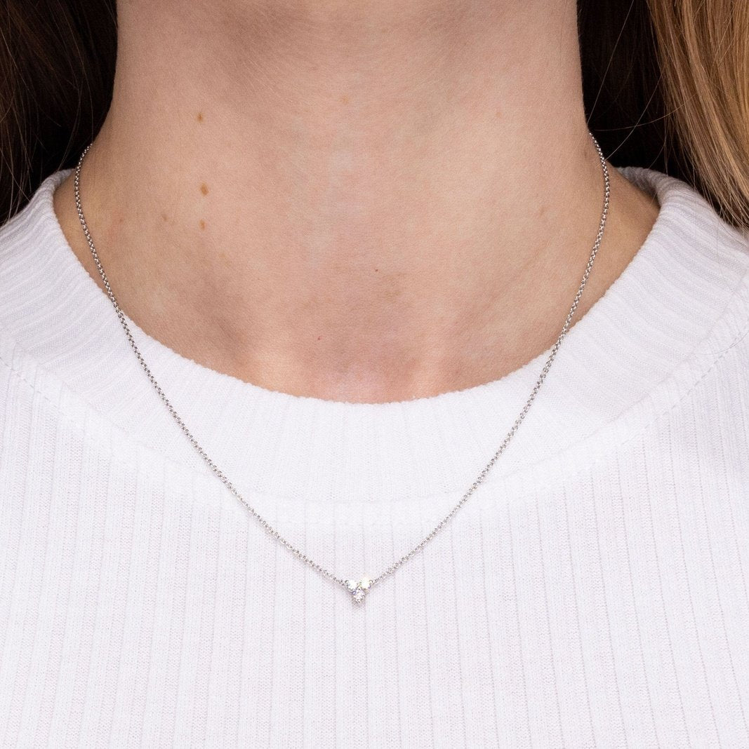 18k White Gold Diamond Trio Necklace Necklaces Princess Bride Diamonds