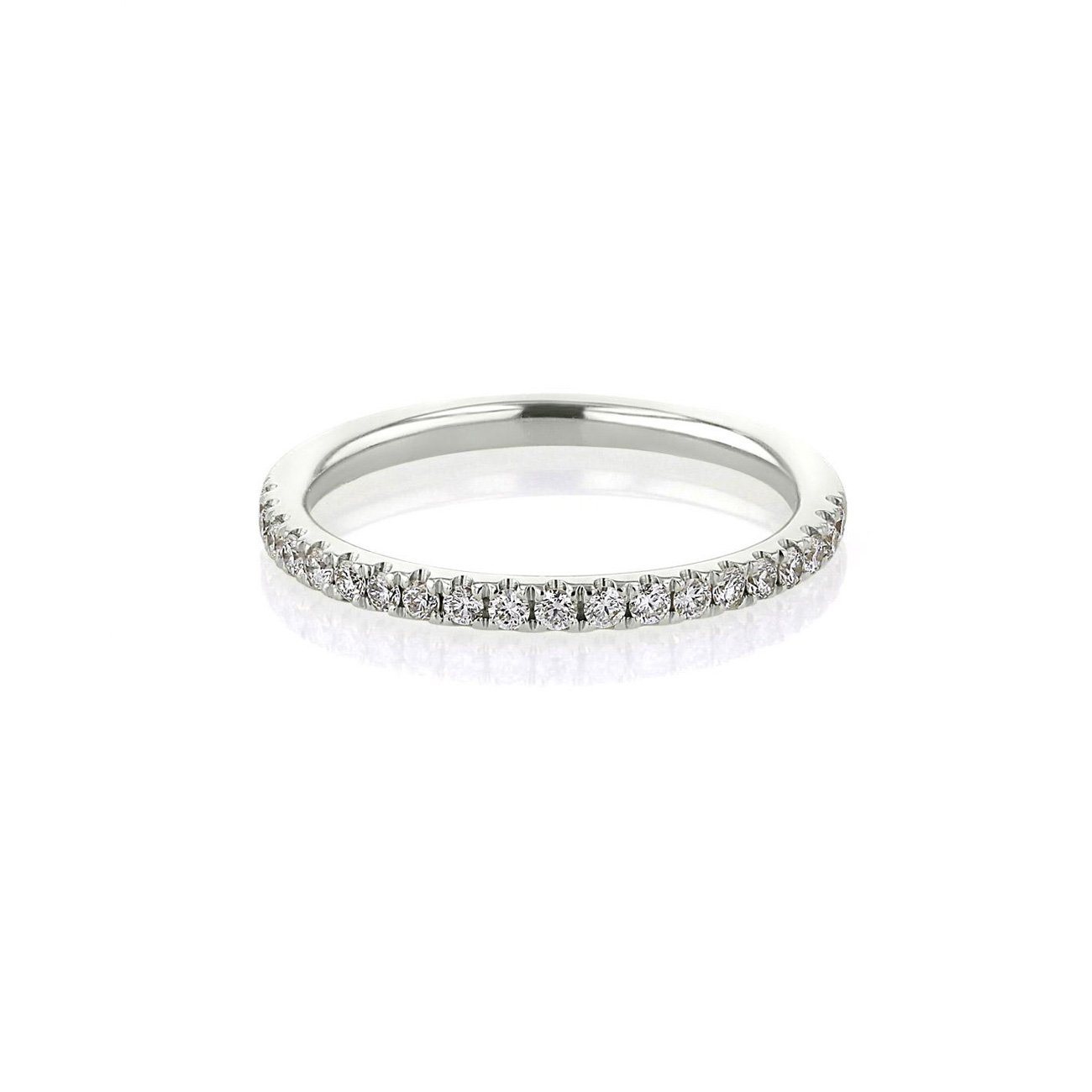 1.8mm Pavé Diamond Ring Ring Princess Bride Diamonds 3 14K White Gold