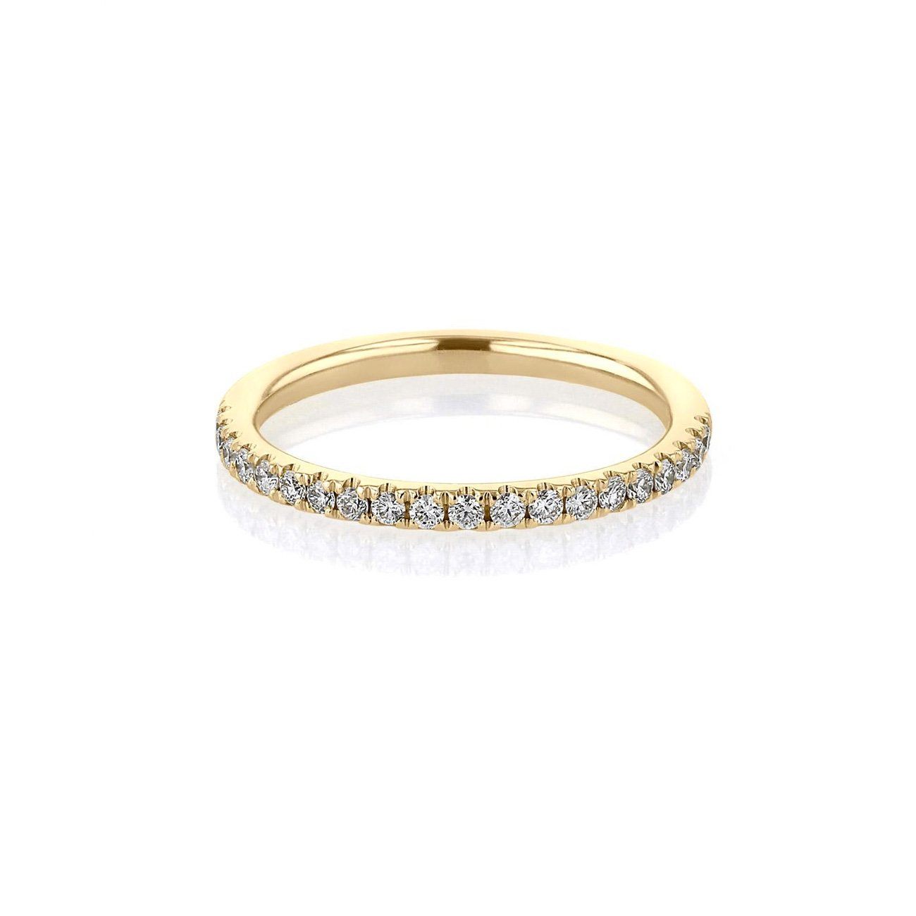 1.8mm Pavé Diamond Ring Ring Princess Bride Diamonds 3 14K Yellow Gold