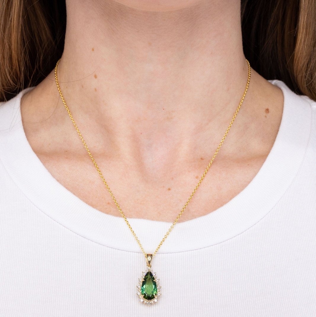2.16ct Green Tourmaline Necklace Necklaces Princess Bride Diamonds