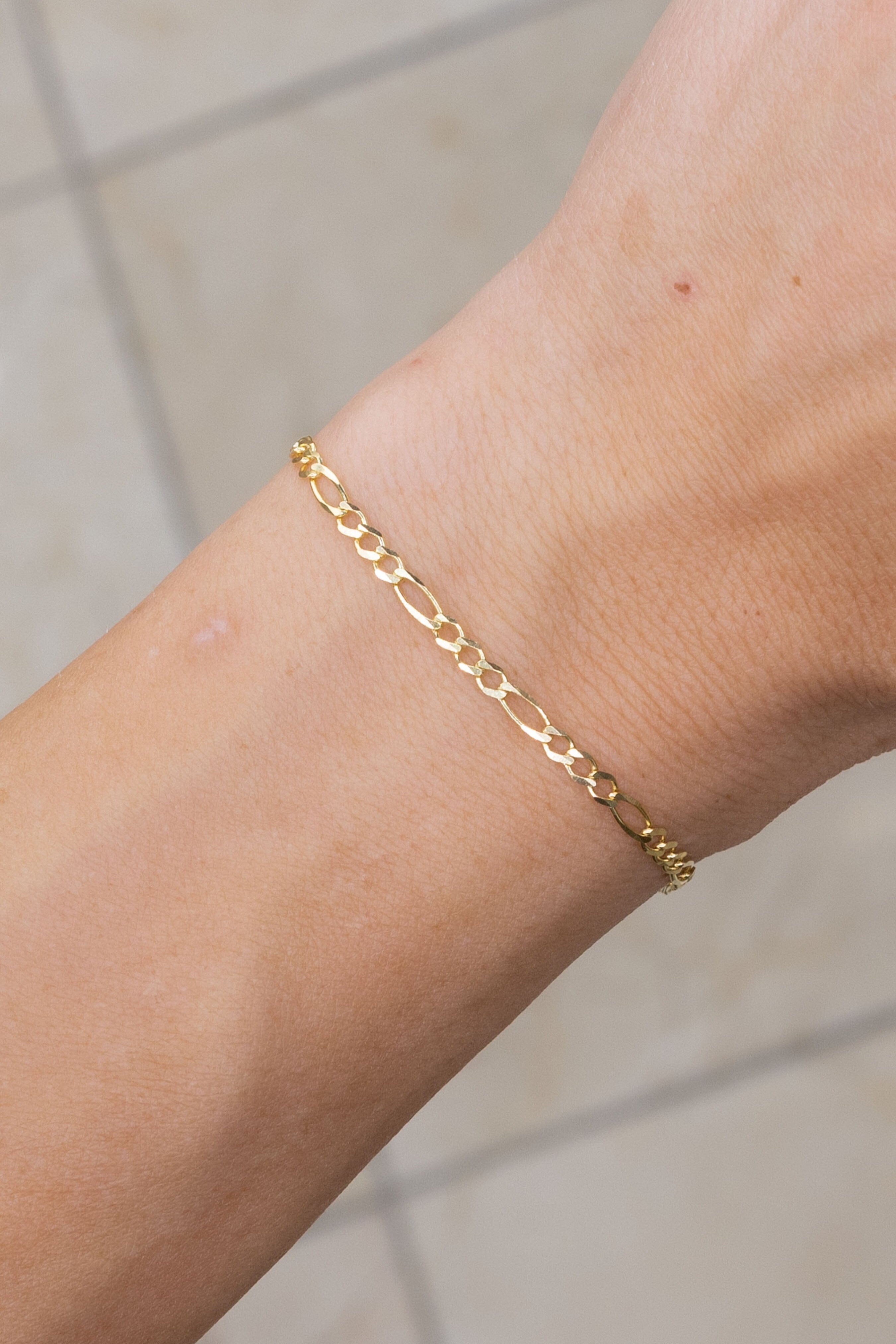 2.5mm Dainty Figaro Chain Bracelet Bracelets Princess Bride Diamonds