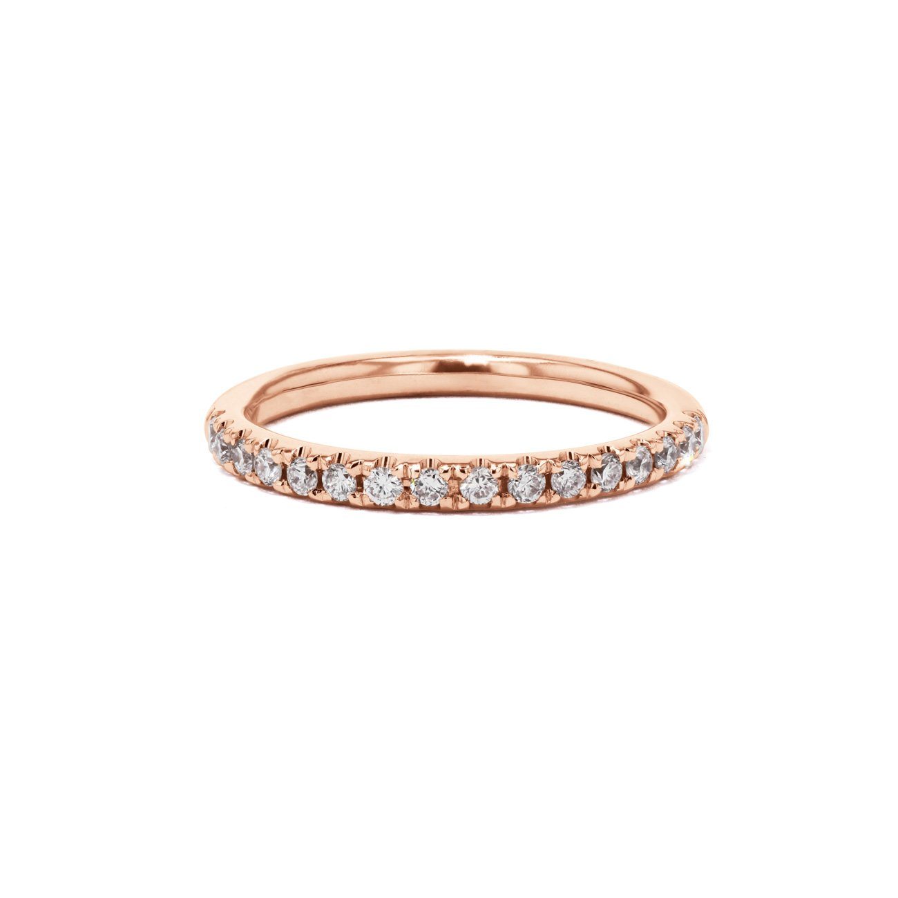 2mm Pavé Diamond Ring Ring Princess Bride Diamonds 3 14K Rose Gold