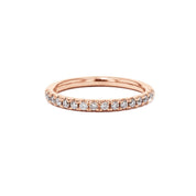 2mm Pavé Diamond Ring Ring Princess Bride Diamonds 3 14K Rose Gold