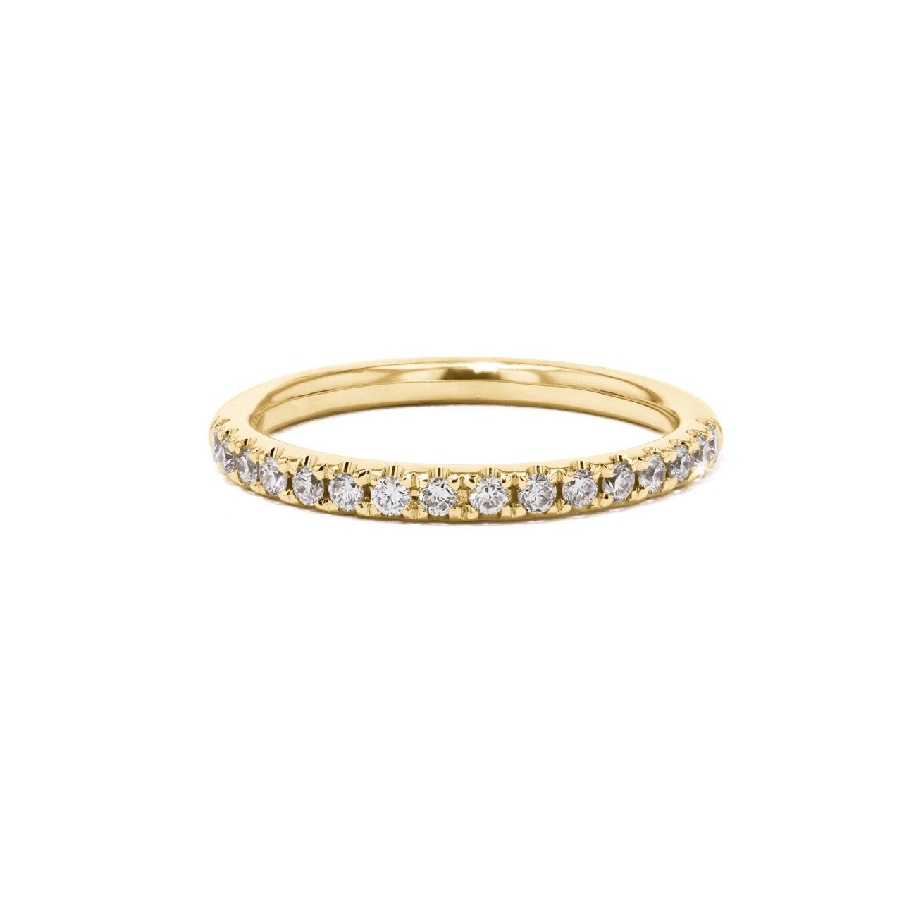 2mm Pavé Diamond Ring Ring Princess Bride Diamonds 3 14K Yellow Gold