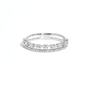3.4mm Sparkler Band Ring Princess Bride Diamonds 3 14K White Gold