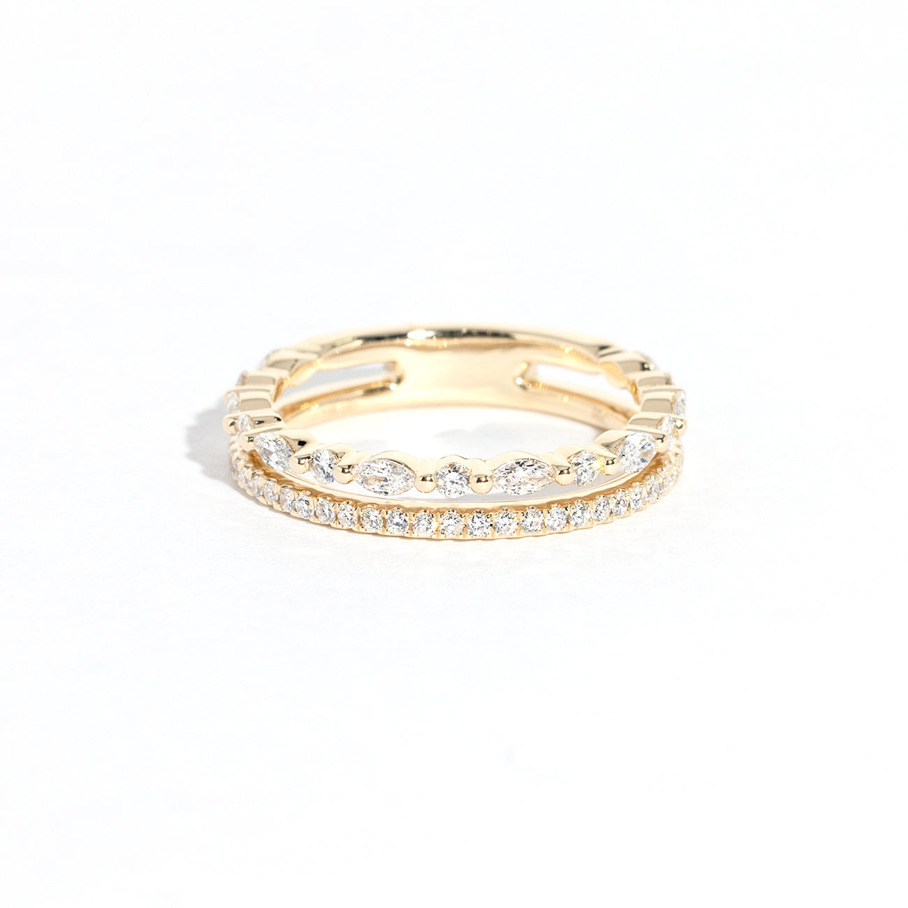 3.6mm Tori and Pavé Diamond Band Rings Princess Bride Diamonds 