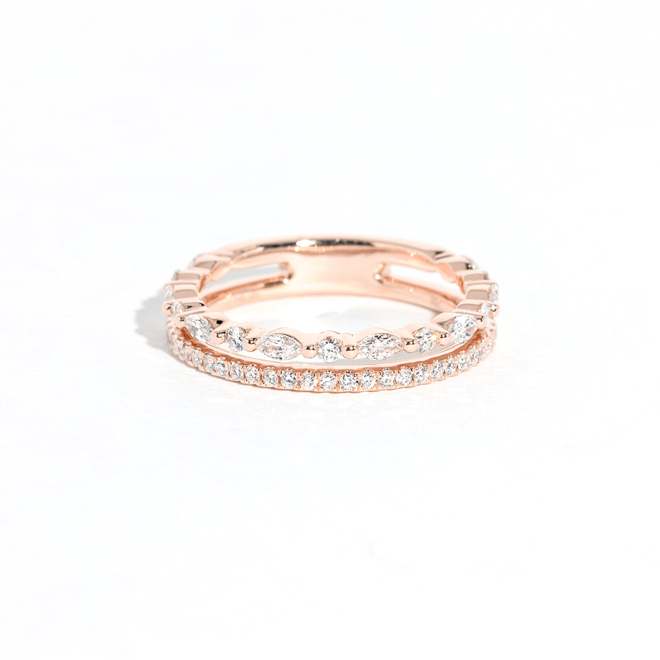 3.6mm Tori and Pavé Diamond Band Rings Princess Bride Diamonds