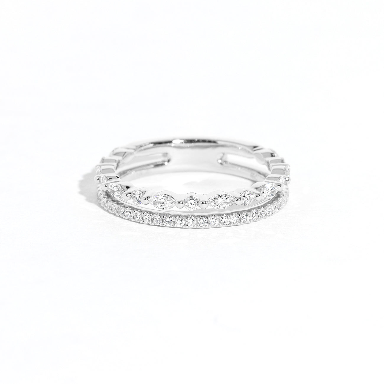 3.6mm Tori and Pavé Diamond Band Rings Princess Bride Diamonds