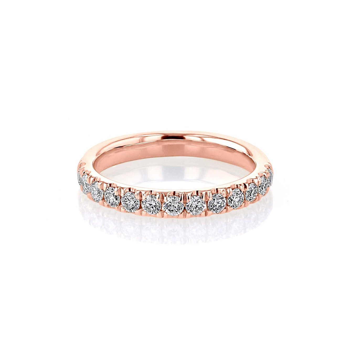 3mm Juliette Pavé Diamond Ring Ring Princess Bride Diamonds 3 14K Rose Gold