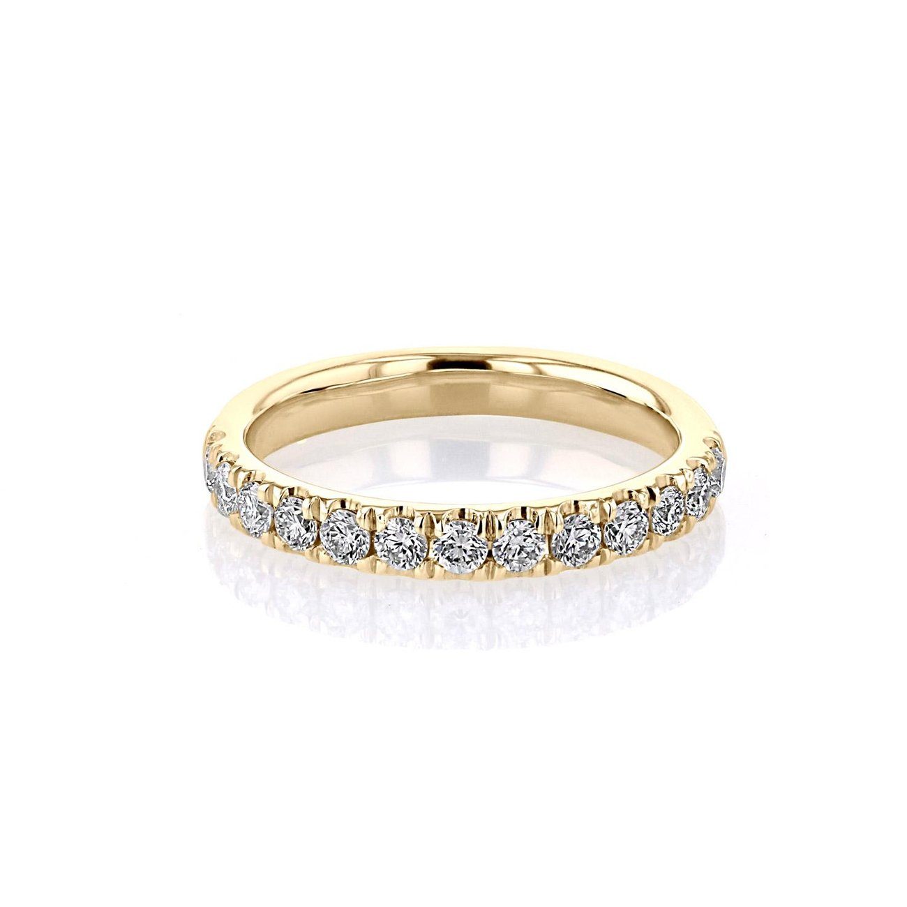 3mm Juliette Pavé Diamond Ring Ring Princess Bride Diamonds 3 14K Yellow Gold