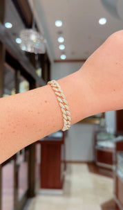 4.36ct 14k Yellow Gold Pavé Cuban Bracelet Bracelets Princess Bride Diamonds