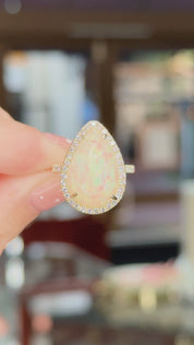 5.16ct Pear White Fire Opal Lynn