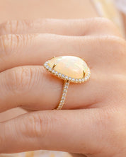 5.16ct Pear White Fire Opal Lynn Engagement Rings Princess Bride Diamonds