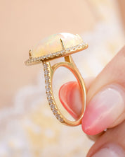 5.16ct Pear White Fire Opal Lynn Engagement Rings Princess Bride Diamonds