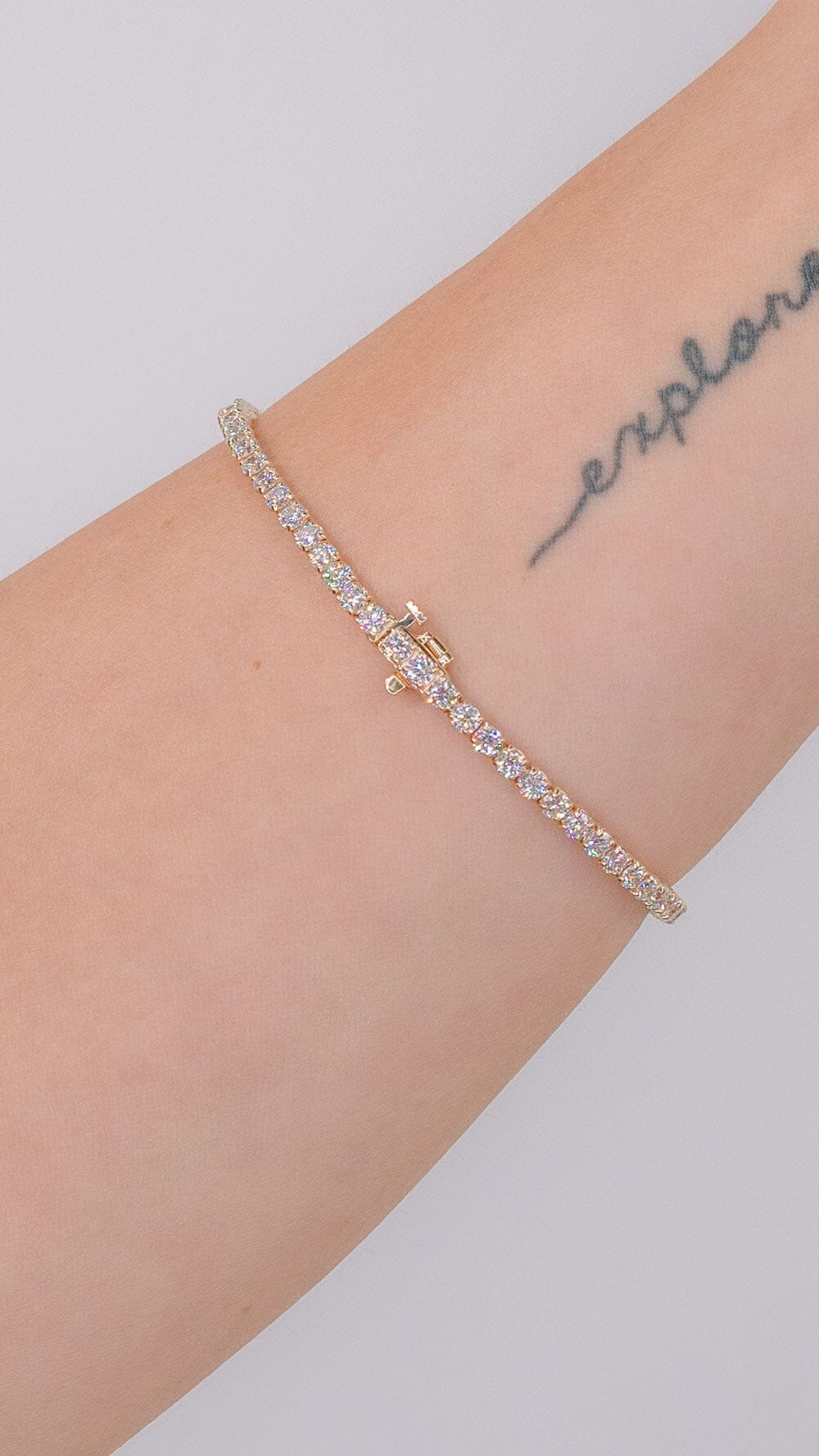 5.17ct F+ VS+ Lab Diamond Tennis Bracelet 14k Yellow Gold Bracelets Princess Bride Diamonds