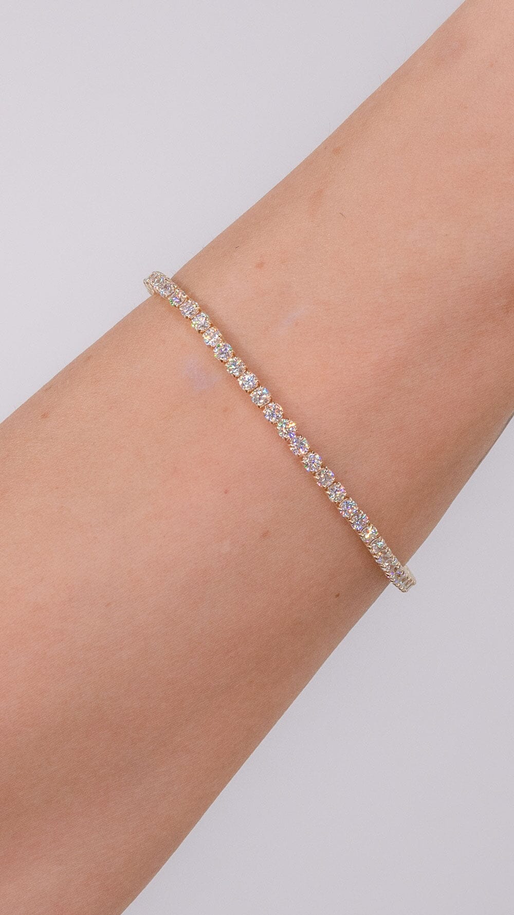 5.17ct F+ VS+ Lab Diamond Tennis Bracelet 14k Yellow Gold Bracelets Princess Bride Diamonds