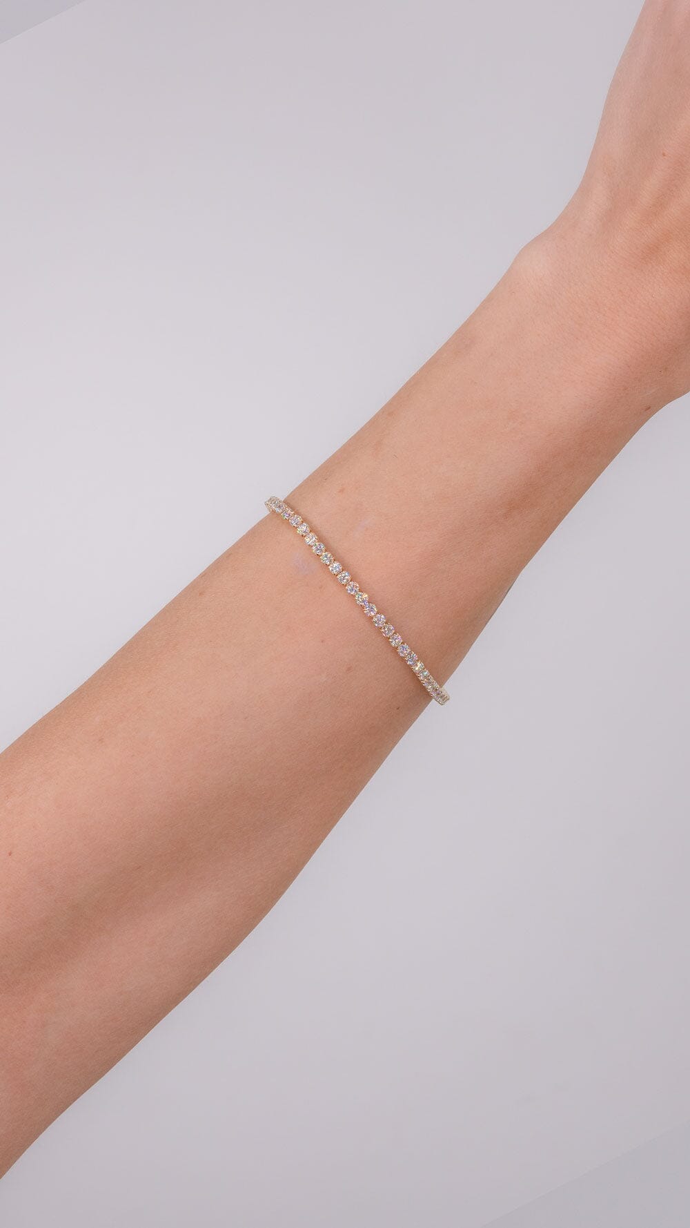 5.17ct F+ VS+ Lab Diamond Tennis Bracelet 14k Yellow Gold Bracelets Princess Bride Diamonds