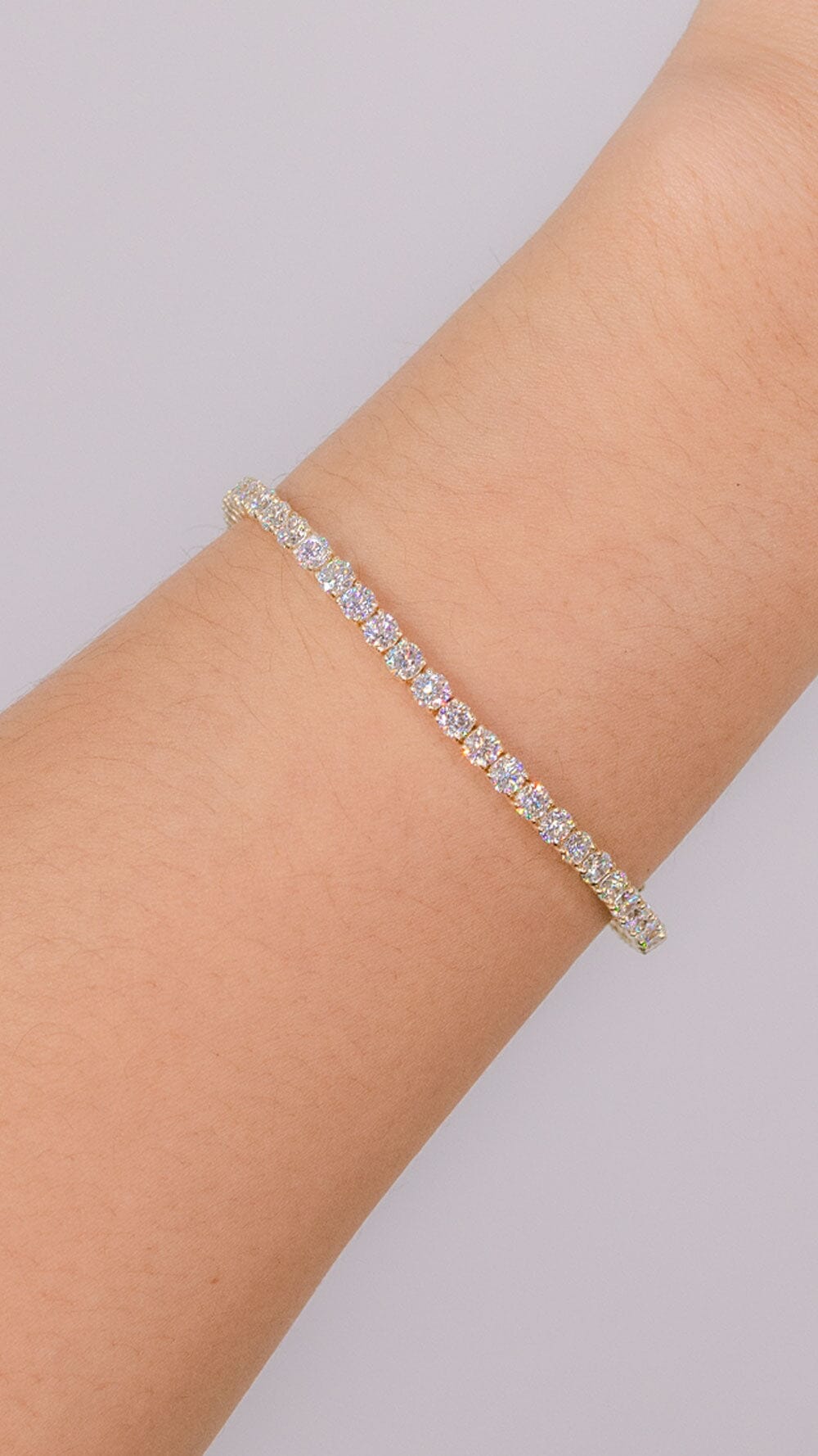 7.00ct F+ VS+ Lab Diamond Tennis Bracelet 14k Yellow Gold Bracelets Princess Bride Diamonds