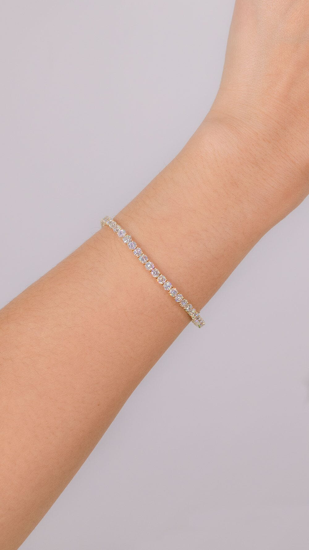 7.00ct F+ VS+ Lab Diamond Tennis Bracelet 14k Yellow Gold Bracelets Princess Bride Diamonds