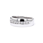 7.5mm White Gold Channel Diamond Band Ring Princess Bride Diamonds