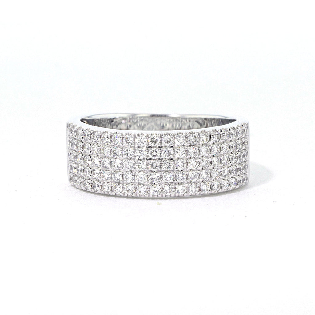 8.0mm 5-Row Diamond Band Rings Princess Bride Diamonds 