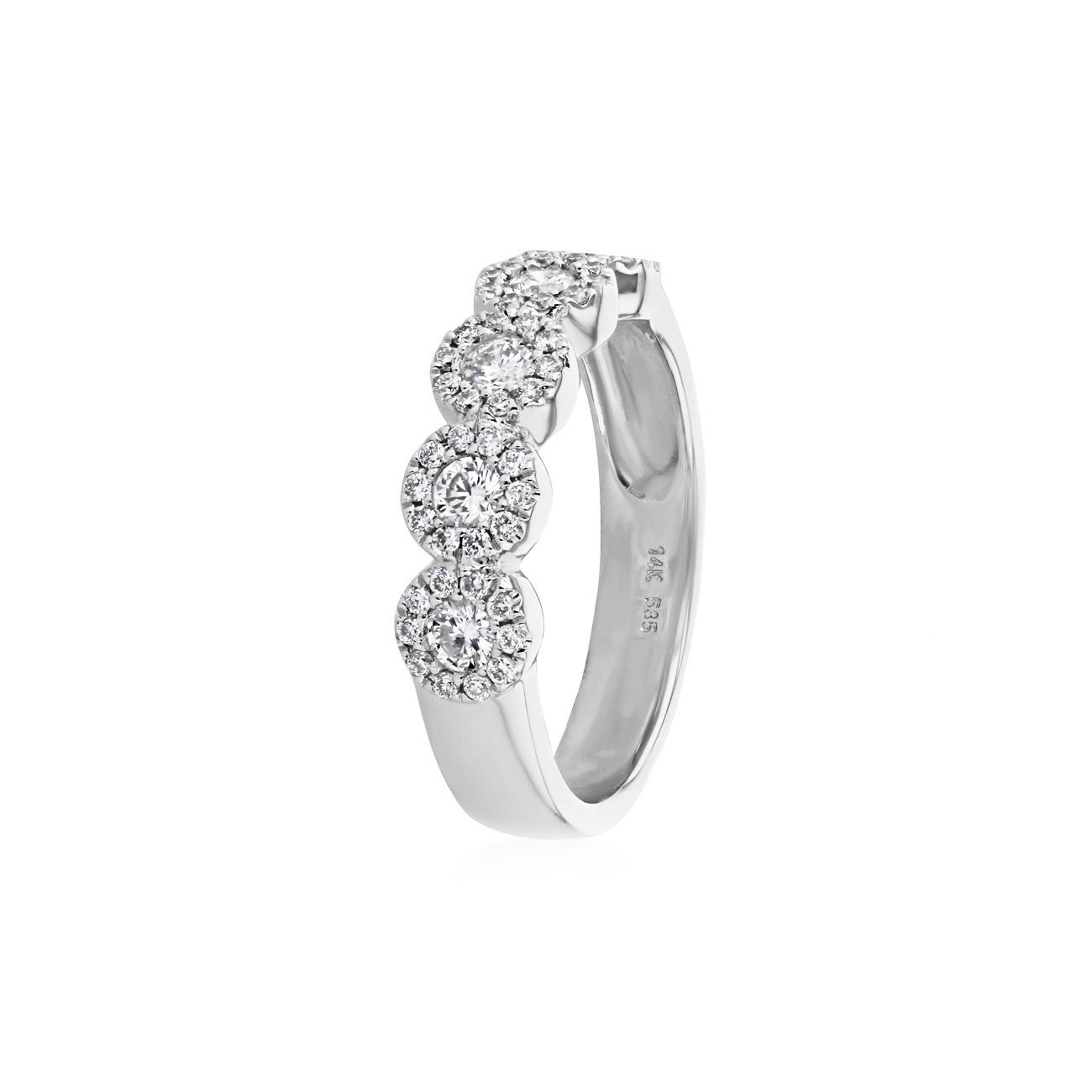 Alexis 5-Stone Halo Diamond Ring Ring Princess Bride Diamonds