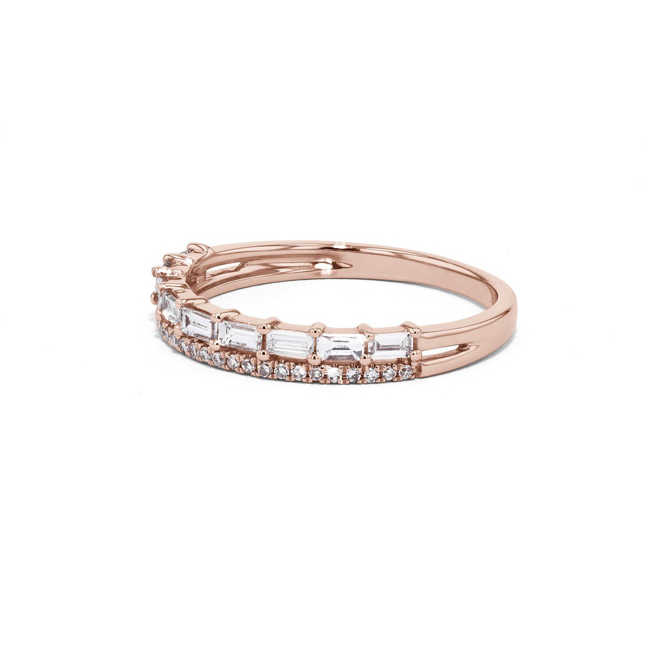 Baguette and Pavé Diamond Ring Ring Princess Bride Diamonds