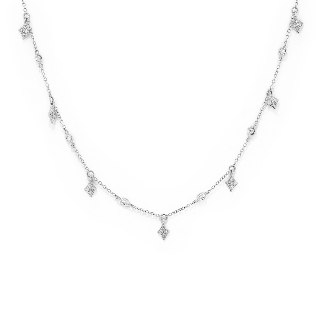 Diamond Drops Necklace Necklaces Princess Bride Diamonds 14K White Gold