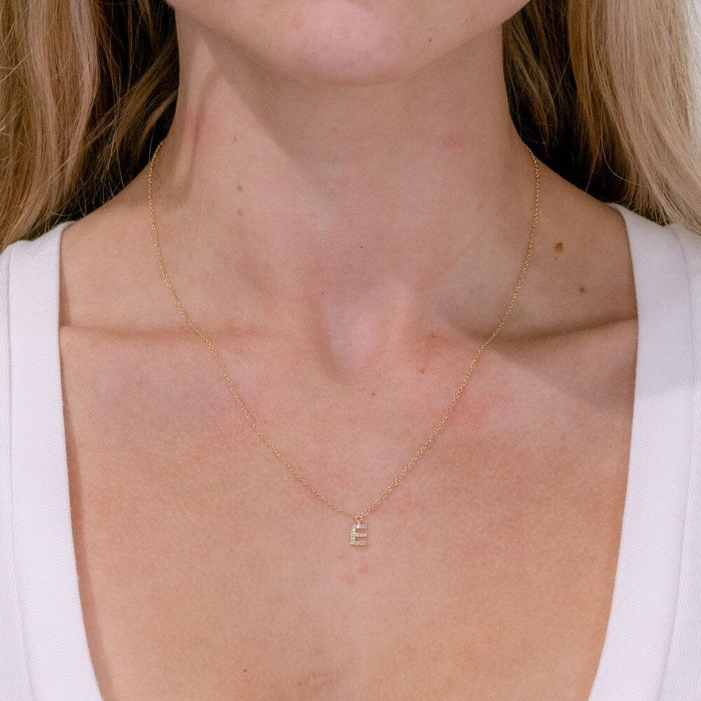 Diamond Initial "E" Necklace 14k Yellow Gold Necklaces Princess Bride Diamonds
