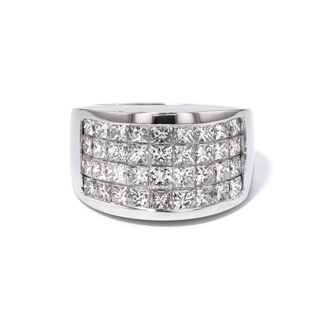 Four Row Princess Invisible Set Diamond Ring Ring Princess Bride Diamonds
