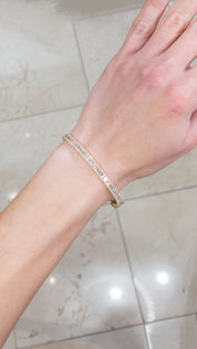 Hollywood Diamond Bangle Yellow Gold Bracelets Princess Bride Diamonds