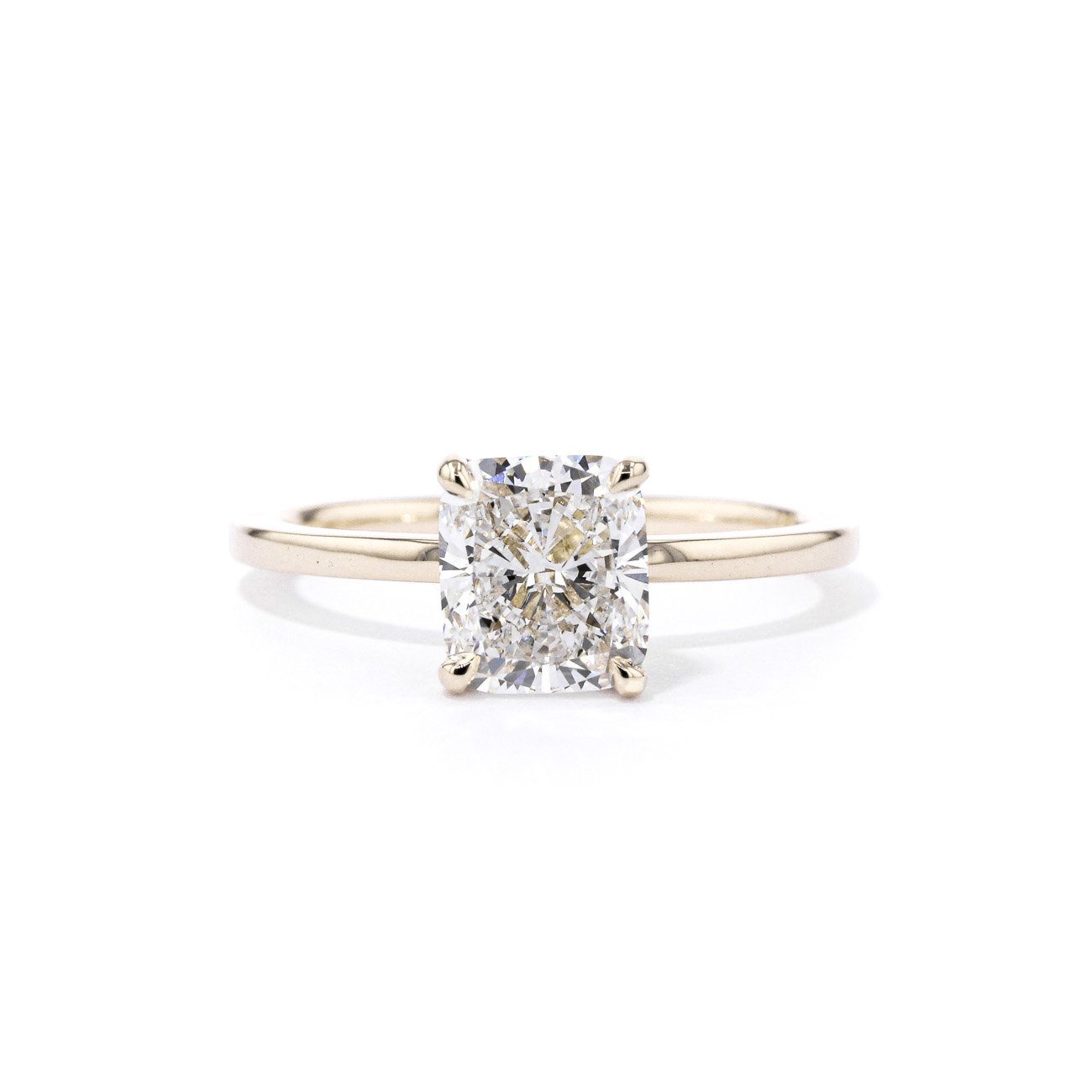 Kayla Cushion High Polish Engagement Rings Princess Bride Diamonds 3 14K Yellow Gold