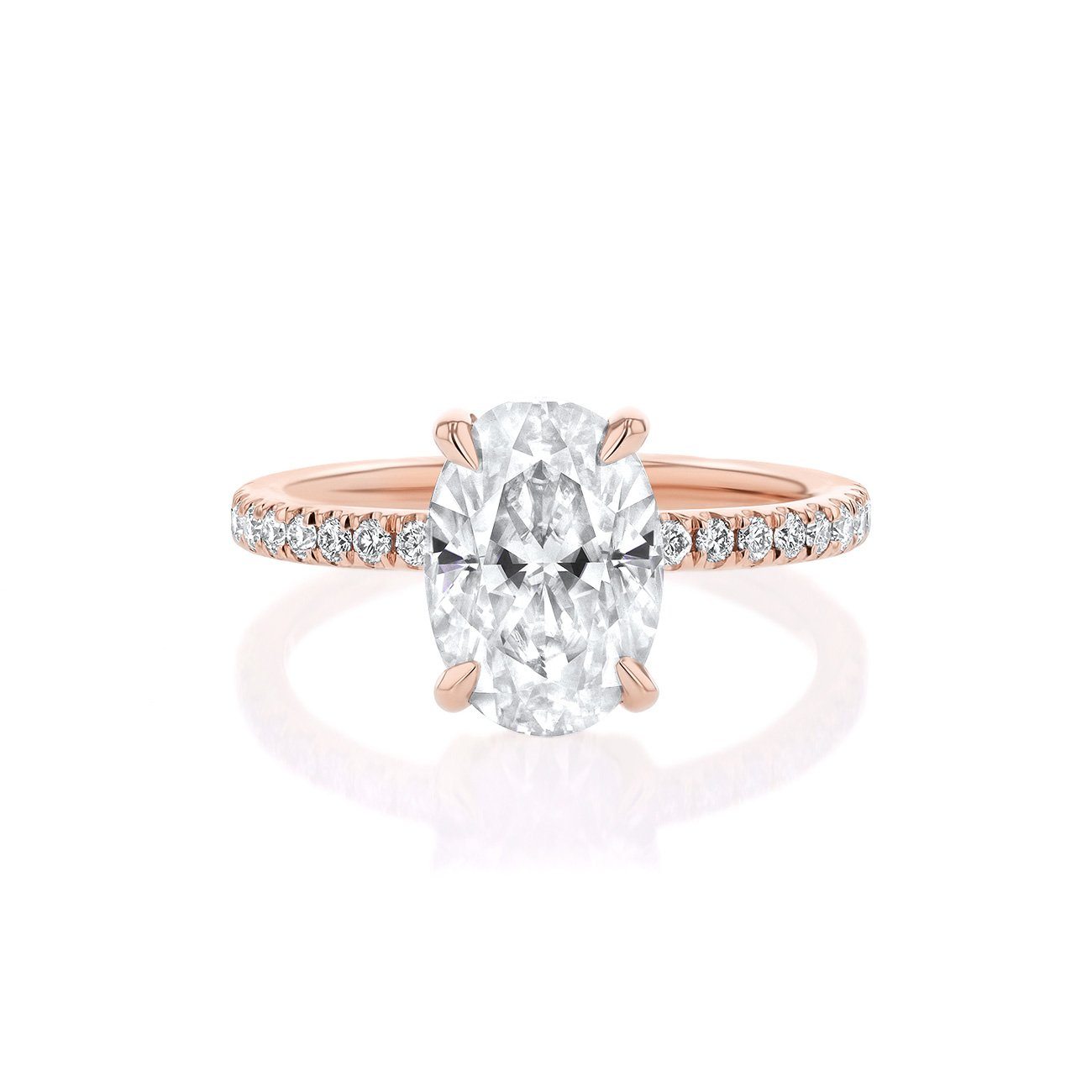 Kayla Oval Engagement Rings Sarah Nicole 3 14K Rose Gold